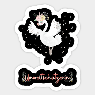 Schwan Tanz Umwelt Schutz Prinzessin Blumen Süß Sticker